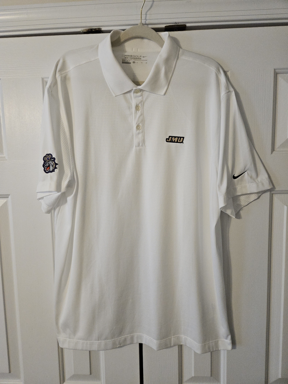 Nike JMU Dukes Golf Tour Performance Dri-FIT  Men's XL Polo Shirt White